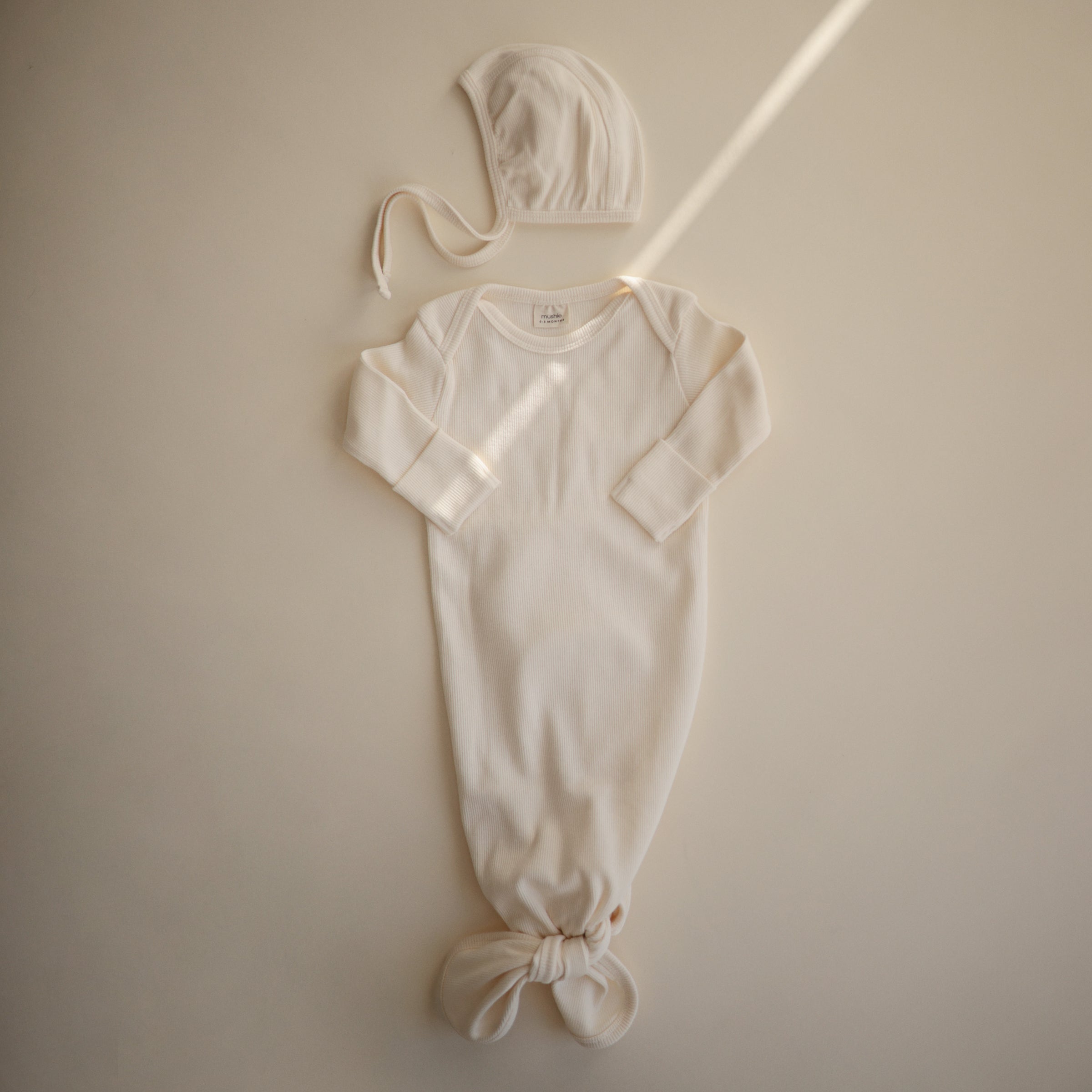 Image of Ribbed Baby Bonnet